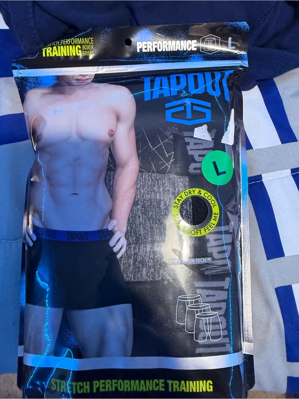 Tapout Black Boxer Briefs with Blue Waistband